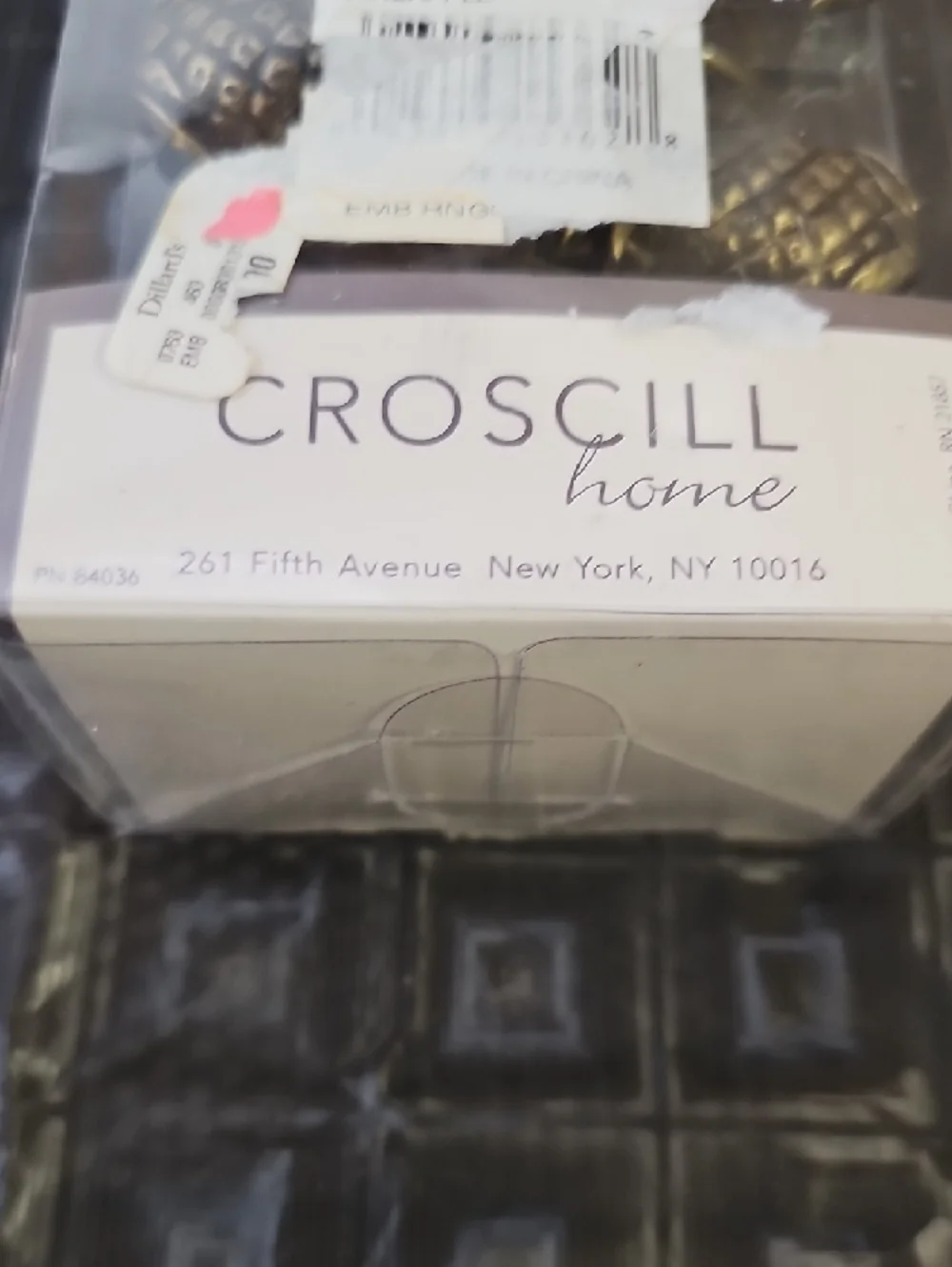 NIB Croscill Home Pineapple Shower Curtain Hooks - Set of 12 - Bronze/Gold